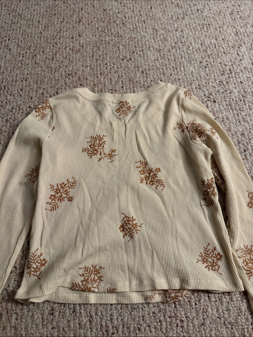 BOOT BARN Cream Long Sleeve Floral Print Ribbed Top - Picture 4 of 4